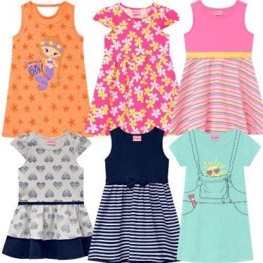 Imagem de Kit 4 Vestidos de Verão Infantil Roupa de Criança Barato - Duduka, 1