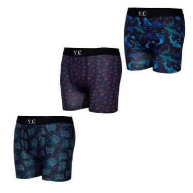 Imagem de Cueca Boxer Long Estampa Digital - Kit Com 3 Peças Sortidas - Vitoria 