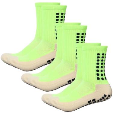 Imagem de kit 3 pares Meias esportivas antiderrapante compressão Pilates idosos 