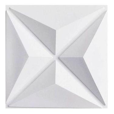 Imagem de Kit 20 Placas Decorativas 3 D Estrelar Branco 50x50 Cm - E2G Design