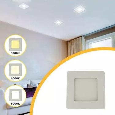 Imagem de Kit 10 Painel Plafon Led Embutir 6w Quadrado 12x12 Dimerizável - Bela 
