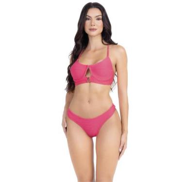 Imagem de Biquini Feminino 3D Com Aro Detalhe em U Amarração Cruzada - HYPE MODA