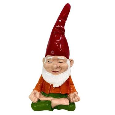 Imagem de Escultura Mini Gnomo em Resina Meditando/Rezando - LZ Decorações, Medi