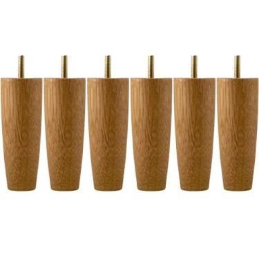 Imagem de Kit 6 Pés Para Cama Solteiro 12cm Pe De Cama Box Em Madeira - Zanline