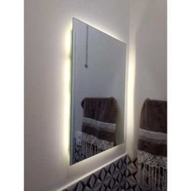 Imagem de Espelho de Led Com Led FRIO Tomada Luz Retângular Vários Tamanhos Maqu