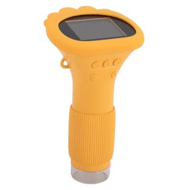 Imagem de Microscópio Digital Portátil, Mini Microscópio Digital Portátil de Bolso 1000X Com Tela Colorida de 2 Polegadas, Lupa Portátil Com 8 Luzes LED (Amarelo)