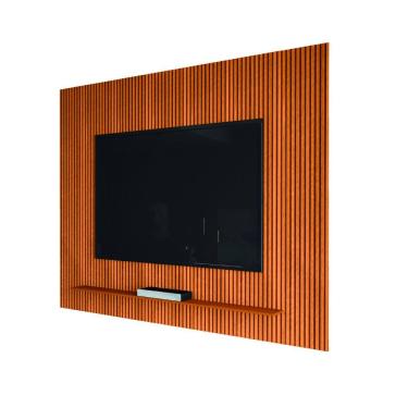 Imagem de Painel Para TV Até 75 Polegadas Ripado Impressão 3D Avante 1,79m Cedro EDN