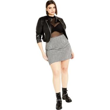 Imagem de CITY CHIC Saia plus size, saia Skylar, Xadrez preto/branco, 54