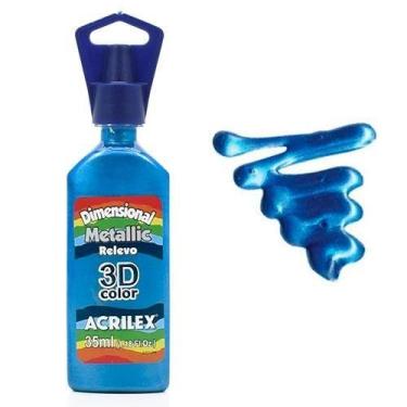Imagem de Tinta Dimensional Metallic Relevo Acrilex 35ml, 559 - AZUL