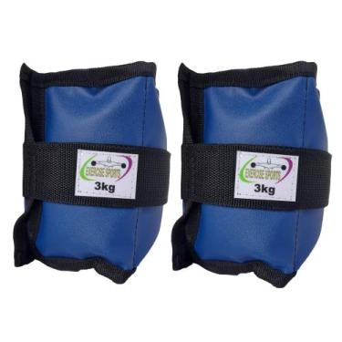 Imagem de Caneleira / Tornozeleira Profissional 3 KG - Exercise Sports, Azul