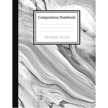 Imagem de Composition Notebook: 120 Pages | Wide Ruled Paper Notebook Journal | Pretty Black And White Liquid Marble | Black Marble | 120 Blank Wide Lined Workbook for Girls Boys Kids Teens Students