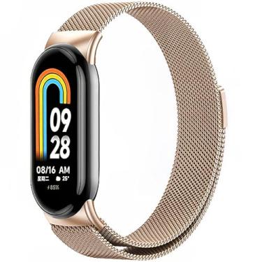 Imagem de Harikiri Pulseiras magnéticas compatíveis com Xiaomi Mi Band 10/9/8, pulseira de substituição de metal para mulheres e homens