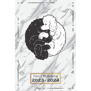 Imagem de 2023-2024 Daily Planner: 6x9, Softcover | From Sunday to Saturday | One Week on a Double Page | with Monthly Overview | Dog Pet Motif | qx1