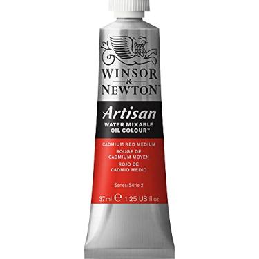 Imagem de Winsor & Newton Óleo de cor artesanal misturável água, 35 g (37 ml), vermelho cádmio médio