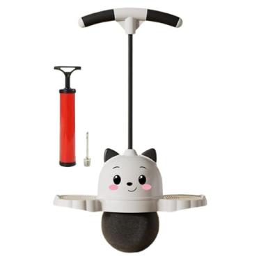 Imagem de Deevoka Pogo Jump Ball Bola Quicando com Alça Balance Board Adultos Crianças Salto Alto Brinquedo Jump Board para Esportes Treino Playground, Branco