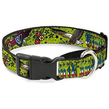 Imagem de Buckle-Down MGC-W32006-S Coleira para cães com martingale verde, 2,5 cm de largura, serve para pescoços de 23 a 38 cm - pequeno
