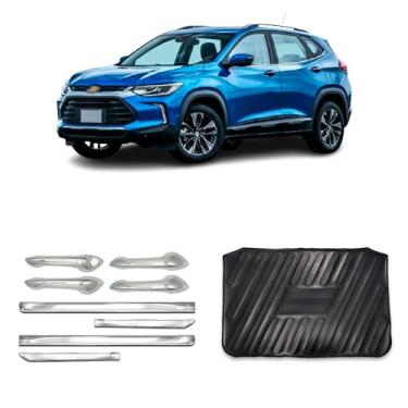 Imagem de Kit para Adaptável Para Tracker 2020 2021 2022 2023 Aplique Maçaneta 4 Portas C/1 Keyless Protetor de Porta-Malas Friso Lateral da Porta X-Treme.