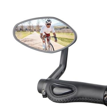 Imagem de Espelhos retrovisores de bicicleta, lentes de vidro convexo de alta definição, espelho retrovisor elétrico giratório de ângulo mais amplo, espelho retrovisor elíptico geral antiarranhões para