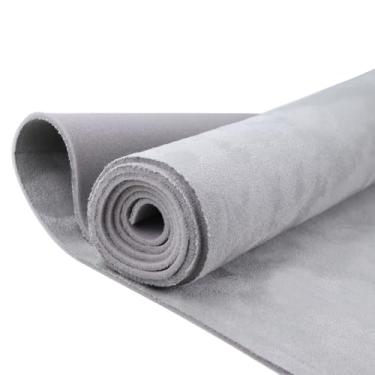 Imagem de Kefly Tecido de camurça cinza claro 244 cm C × 152 cm L com suporte de espuma, material de substituição de teto automotivo interior automotivo para carro, SUV, barco, picape, caminhão, trailer, reparo