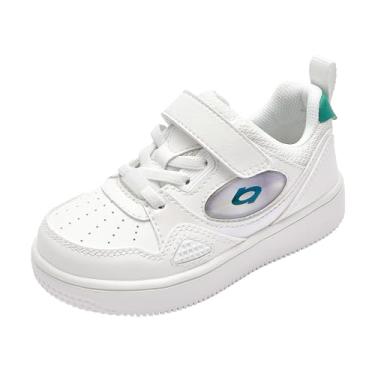 Imagem de Balabala Tênis unissex para crianças pequenas, confortáveis, respiráveis e leves, com velcro, Branco, 13 Little Kid
