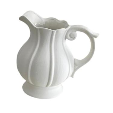 Imagem de Bothyi Vaso de flores branco jarro vaso decorativo mesa criativa peça central arte arranjo flor para mesa de café escritório