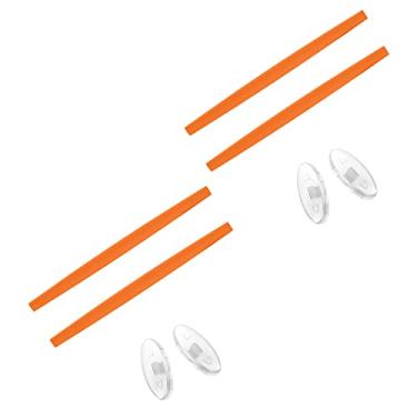Imagem de SAUCER Kit de borracha de substituição para hastes e protetores de nariz para óculos de sol Oakley Wiretap - laranja + laranja