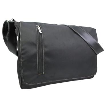 Imagem de Bolsa Transversal Carteiro Notebook Resistente Estudantes Proficionais Casual Dia A Dia (Preto)