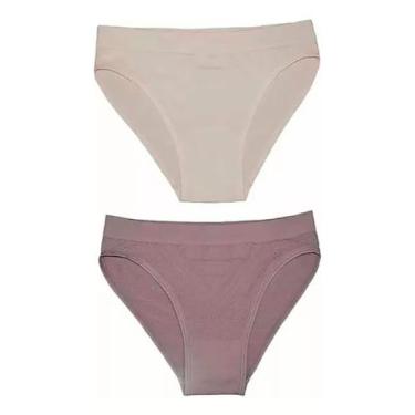 Imagem de Kit/2 Calcinha Biquíni DelRio 5190 Sem Costura Microfibra T. P/G, M, D