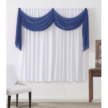 Imagem de Cortina Veneza 2,00x1,70m Branco e Royal - Vivarti