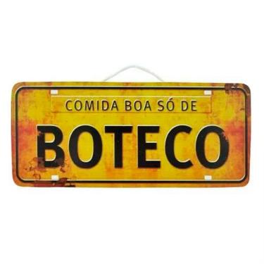 Imagem de Placa De Carro Decorativa Em Madeira Comida Boa Só De Boteco