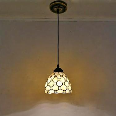 Imagem de Candelabro de vidro colorido europeu Lâmpada pendente criativa vintage Casa Restaurante Bar Hotel Corredor Quarto Cabeça de cama Lâmpada pendente (L D20CM)