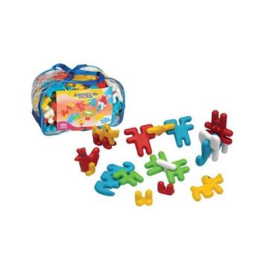 Imagem de Sacola de Peças de Montar Animais de Encaixe 100 Peças - Sonho de Cria