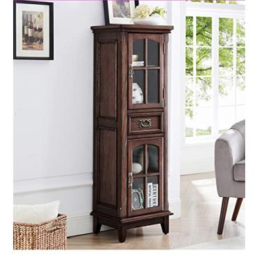 Imagem de LICONG-2020 Armário de vinho armário de vinho armário lateral de banheiro simples casa de banho piso estreito livre armário lateral armazenamento um armário para armazenar bebidas alcoólicas (cor: A)