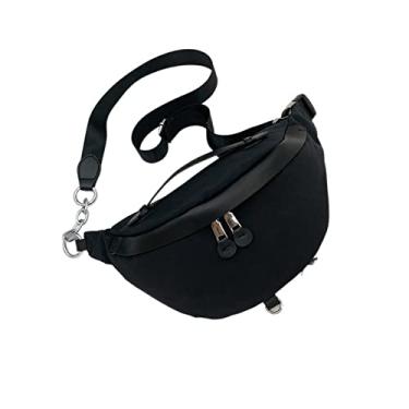 Imagem de Bolsa tiracolo de nylon para mulheres Moda com zíper no peito Bolsas femininas de grande capacidade Bolsas tiracolo para mulheres