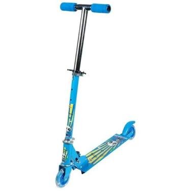 Imagem de Patinete infantil dobrável com luz nas rodinhas Divertido - azul 45 kg