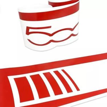 Imagem de Adesivo Faixas Lateral Fiat 500 Sport  Vermelho Decorativo - Resitank