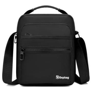 Imagem de Sholder Bag Masculina Alça Transversal Lateral de Mão Impermeável Casual Estilosa Bolsa Esportiva Fitness Festa Moda (Preta)