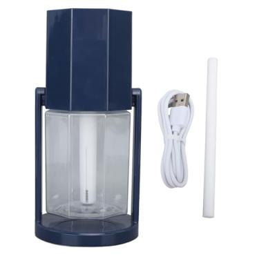 Imagem de GRCFUMO Mini umidificador colorido, umidificador de mesa pessoal USB com luz ambiente, umidificador silencioso para carro, casa, quarto, escritório (Azul)