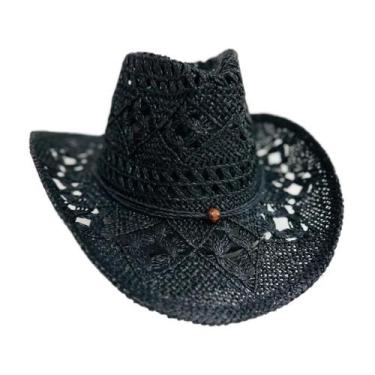 Imagem de Chapéu Country Preto Sertanejo Rodeio Shows Peão Gustavo Lima Cowboy -