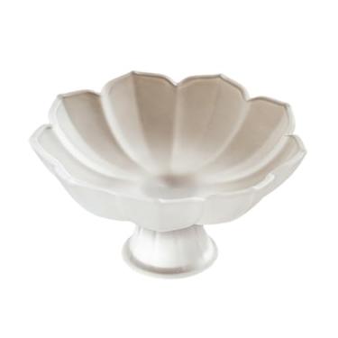 Imagem de Prato de frutas de vidro para pés altos, cesta de sobremesa para sala de estar em casa - vidro branco