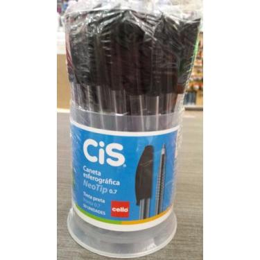 Imagem de Caneta Esferográfica Neotip Cis Azul 0.7 Mm 50 Unidades, Preto