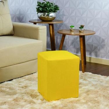 Imagem de Kit 4 Capa Puff Plus Quadrado Elastex Premium Amarelo - Charme do Deta