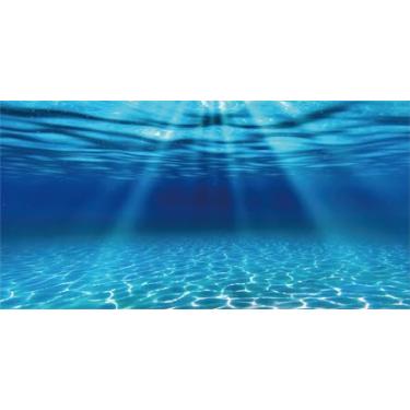 Imagem de Dtekoj Fundo de aquário submarino natural, fundo de aquário subaquático com luz solar 122 x 50 cm com fita dupla face de 8 EVA