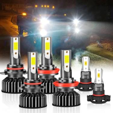Imagem de Lâmpadas de farol de neblina 9005 H11 5202, tamanho 1:1, brilho 500%, branco frio 6500K, resfriado por ventilador, plug-n-play, 50.000 horas, IP68 impermeável, pronto para CANbus, pacote com 6