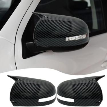 Imagem de MUXEE Capa de espelho lateral, para Mitsubishi Outlander Sport 2011-2024/Mitsubishi Outlander 2013-2020, 2 peças de conjuntos de capa de seta com buzina, acessórios esportivos de carro - Fibra de