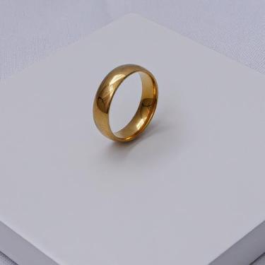 Imagem de Aliança Aço Inox Dourado Unissex 6mm - Ralifla Semijoias, 22
