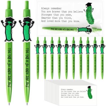 Imagem de Sayglossy 20 conjuntos de canetas pickle de formatura 2025 You Are Kind of a Big Dill Pen Suporte emocional Pickle Incentivo positivo Afirmação Presentes com etiquetas para estudantes universitários
