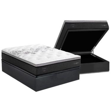 Imagem de Cama Box Baú Casal: Colchão Molas MasterPocket Ensacadas Herval Partenon C1629 + Base c...