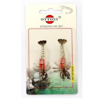 Imagem de Kit 2 Isca Artificial Camarao Grande Ottoni Kit02335-As-507