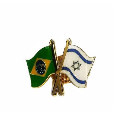 Imagem de Bótom Pim Broche Bandeira Brasil X Israel